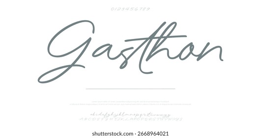 Signature Font Calligraphy Logotype Script Brush Font Type Font lettering handwritten. Vector illustration  