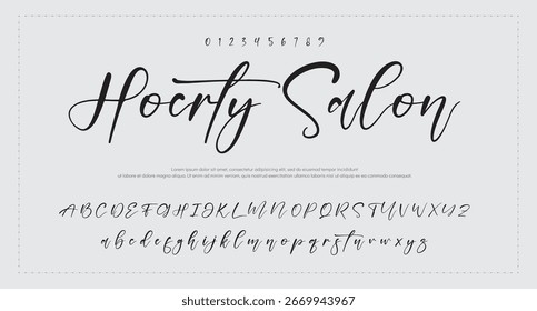 firma Caligrafía de fuentes Logotipo Script Pincel Tipo de fuente Letras de fuentes escritas a mano