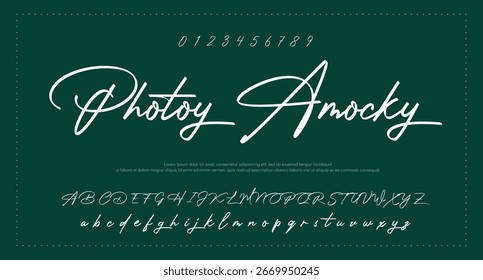 firma Caligrafía de fuentes Logotipo Script Pincel Tipo de fuente Letras de fuentes escritas a mano