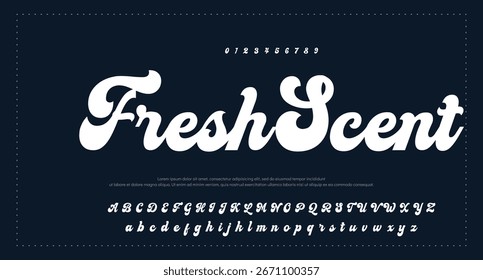 signature Font Calligraphy Logotype Script Brush Tipo de letra Letras de fuentes escritas a mano. Ilustración vectorial  