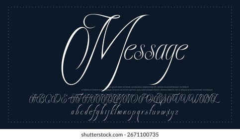 assinatura Fonte Caligrafia Tipo de Logotipo Script Pincel Tipo de Fonte Letras de fonte manuscritas. ilustração vetorial  