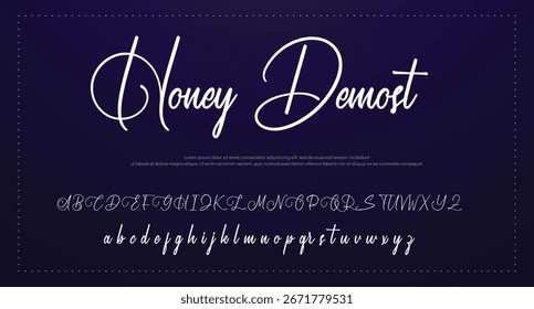 firma Caligrafía de fuentes Logotipo Script Pincel Tipo de fuente Letras de fuentes escritas a mano