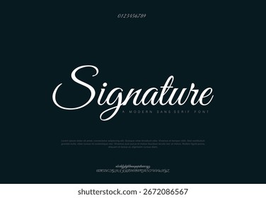 firma Caligrafía de fuentes Logotipo Script Pincel Tipo de fuente Letras de fuentes escritas a mano
