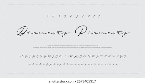 firma Caligrafía de fuentes Logotipo Script Pincel Tipo de fuente Letras de fuentes escritas a mano