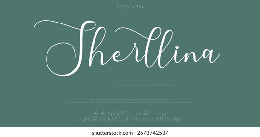 Signature Font Calligraphy Logotype Script Brush Font Type Font lettering handwritten. Vector illustration  