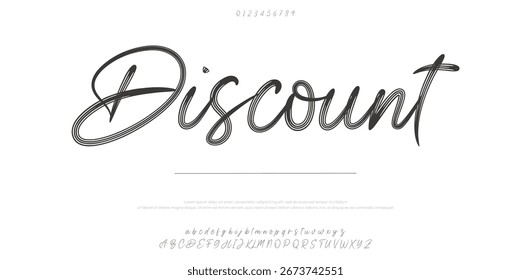 Signature Font Calligraphy Logotype Script Brush Font Type Font lettering handwritten. Vector illustration  