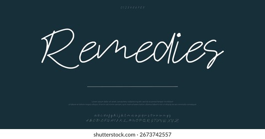 Signature Font Calligraphy Logotype Script Brush Font Type Font lettering handwritten. Vector illustration  