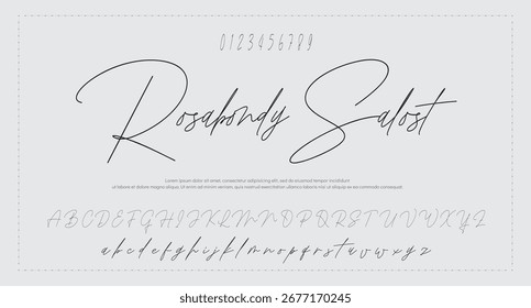 signature Font Calligraphy Logotype Script Brush Font Type Font lettering handwritten