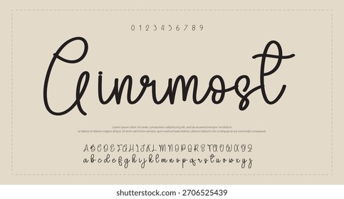 Signature Font Calligraphy Logotype Script Brush Font Type Font lettering handwritten