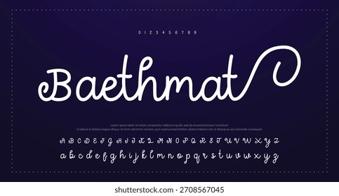 signature Font Calligraphy Logotype Script Brush Tipo de letra Letras de fuentes escritas a mano. Ilustración vectorial 