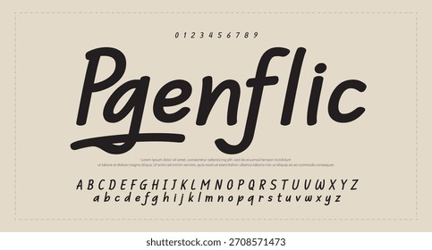 
signature Font Calligraphy Logotype Script Brush Tipo de letra Letras de fuentes escritas a mano. Ilustración vectorial  