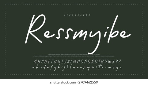 Signature Font Calligraphy Logotype Script Brush Tipo de fuente Letras de fuentes escritas a mano