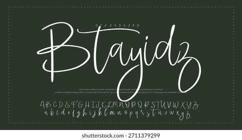 Signature Font Calligraphy Logotype Script Tipo de fuente Letras de fuentes escritas a mano