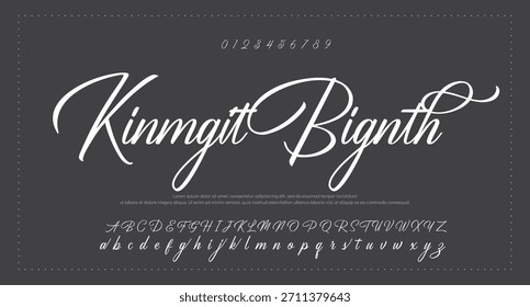 firma Caligrafía de fuentes Logotipo Script Pincel Tipo de fuente Letras de fuentes escritas a mano