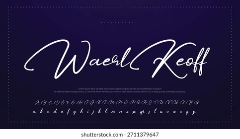 firma Caligrafía de fuentes Logotipo Script Pincel Tipo de fuente Letras de fuentes escritas a mano