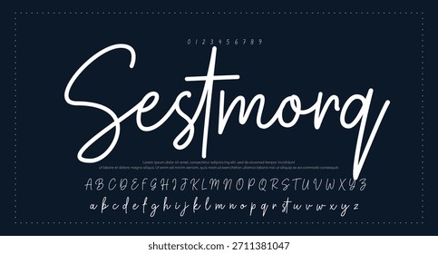 firma Caligrafía de fuentes Logotipo Script Pincel Tipo de fuente Letras de fuentes escritas a mano 
