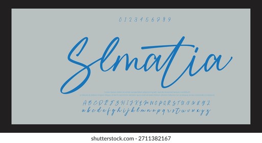 signature Font Calligraphy Logotype Script Brush Tipo de letra Letras de fuentes escritas a mano. Ilustración vectorial