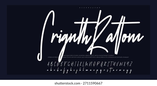 Signature Font Calligraphy Logotype Script Brush Tipo de fuente Letras de fuentes escritas a mano