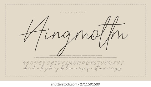 Signature Font Calligraphy Logotype Script Brush Tipo de fuente Letras de fuentes escritas a mano