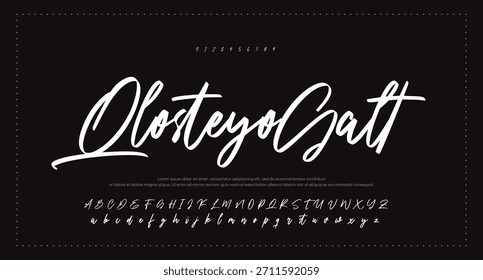 firma Caligrafía de fuentes Logotipo Script Pincel Tipo de fuente Letras de fuentes escritas a mano