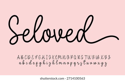 signature Font Calligraphy Logotype Script Brush Tipo de letra Letras de fuentes escritas a mano. Ilustración vectorial  
