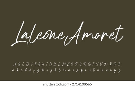 signature Font Calligraphy Logotype Script Brush Tipo de letra Letras de fuentes escritas a mano. Ilustración vectorial  