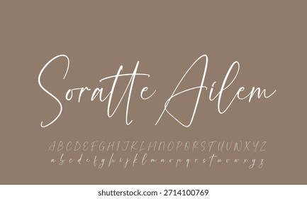 signature Font Calligraphy Logotype Script Brush Tipo de letra Letras de fuentes escritas a mano. Ilustración vectorial