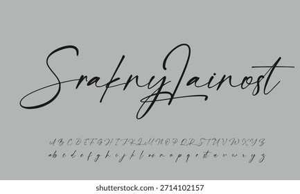 signature Font Calligraphy Logotype Script Brush Font Type Font lettering handwritten. vector illustration 