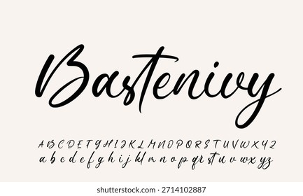 
Signature Font Calligraphy Logotype Script Tipo de fuente Letras de fuentes escritas a mano. 