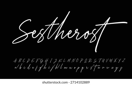 
Signature Font Calligraphy Logotype Script Tipo de fuente Letras de fuentes escritas a mano. 