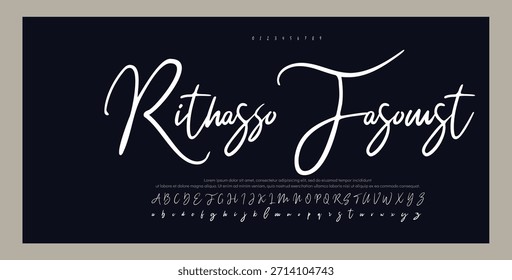 signature Font Calligraphy Logotype Script Brush Tipo de letra Letras de fuentes escritas a mano. Ilustración vectorial  