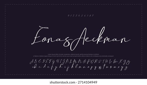 firma Caligrafía de fuentes Logotipo Script Pincel Tipo de fuente Letras de fuentes escritas a mano 