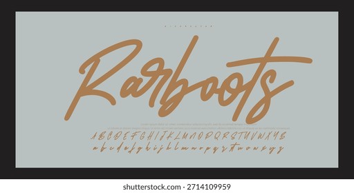 signature Font Calligraphy Logotype Script Brush Tipo de letra Letras de fuentes escritas a mano. Ilustración vectorial 