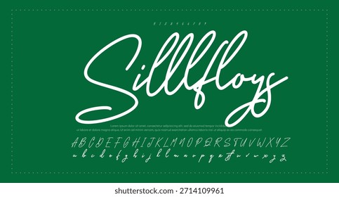 signature Font Calligraphy Logotype Script Brush Tipo de letra Letras de fuentes escritas a mano. Ilustración vectorial 