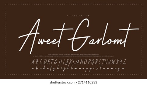 Signatur Schriftart Kalligrafie Logotyp Skript Pinsel Schriftart Schriftart Schriftart handschriftlich. Vektorgrafik