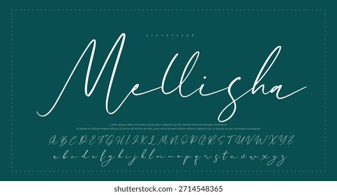 signature Font Calligraphy Logotype Script Brush Tipo de letra Letras de fuentes escritas a mano. Ilustración vectorial