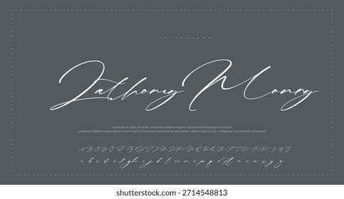 
assinatura Fonte Caligrafia Tipo de Logotipo Script Pincel Tipo de Fonte Letras de fonte manuscritas. ilustração vetorial  