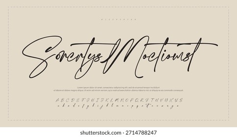 signature Font Calligraphy Logotype Script Brush Tipo de letra Letras de fuentes escritas a mano. Ilustración vectorial  
