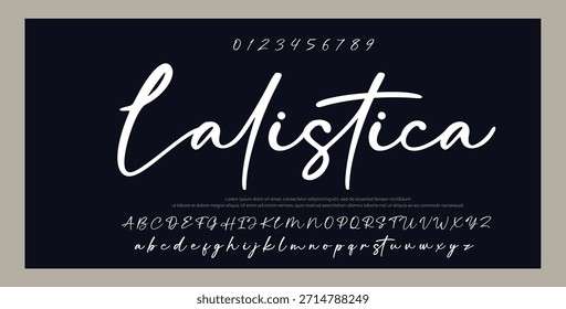 signature Font Calligraphy Logotype Script Brush Tipo de letra Letras de fuentes escritas a mano. Ilustración vectorial  