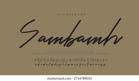 
signature Font Calligraphy Logotype Script Brush Tipo de letra Letras de fuentes escritas a mano. Ilustración vectorial  