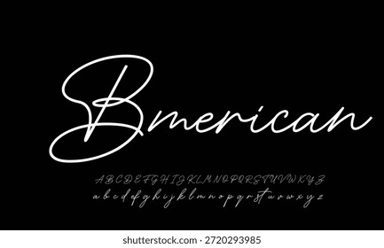 signature Font Calligraphy Logotype Script Brush Tipo de letra Letras de fuentes escritas a mano. Ilustración vectorial