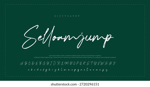 signature Font Calligraphy Logotype Script Brush Tipo de letra Letras de fuentes escritas a mano. Ilustración vectorial 