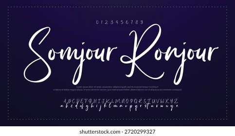 firma Caligrafía de fuentes Logotipo Script Pincel Tipo de fuente Letras de fuentes escritas a mano
