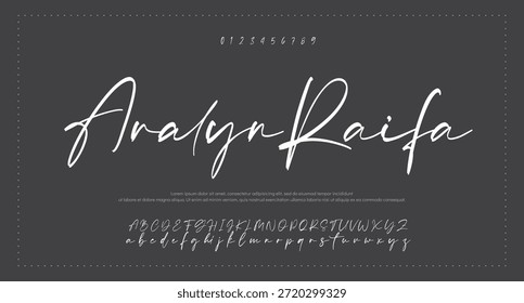 firma Caligrafía de fuentes Logotipo Script Pincel Tipo de fuente Letras de fuentes escritas a mano