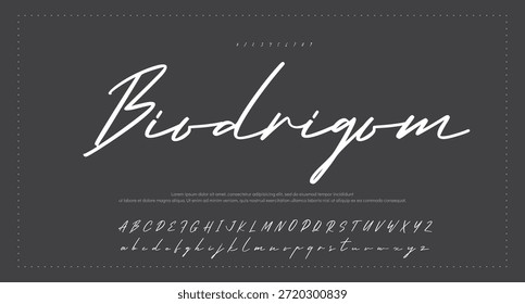 signature Font Calligraphy Logotype Script Brush Tipo de letra Letras de fuentes escritas a mano. Ilustración vectorial