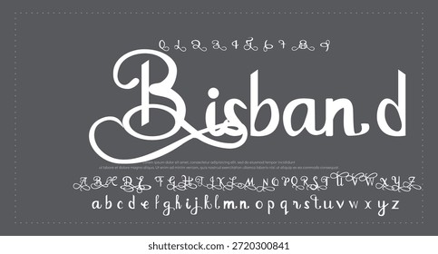 signature Font Calligraphy Logotype Script Brush Tipo de letra Letras de fuentes escritas a mano. Ilustración vectorial