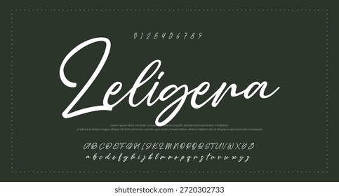 signature Font Calligraphy Logotype Script Brush Tipo de letra Letras de fuentes escritas a mano. Ilustración vectorial