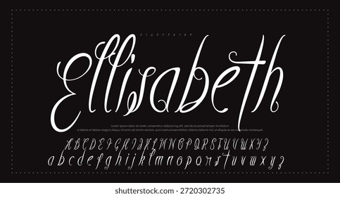 signature Font Calligraphy Logotype Script Brush Tipo de letra Letras de fuentes escritas a mano. Ilustración vectorial
