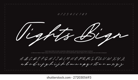 assinatura Fonte Caligrafia Tipo de Logotipo Script Pincel Tipo de Fonte Letras de fonte manuscritas 