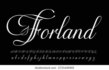 signature Font Calligraphy Logotype Script Brush Tipo de letra Letras de fuentes escritas a mano. Ilustración vectorial 